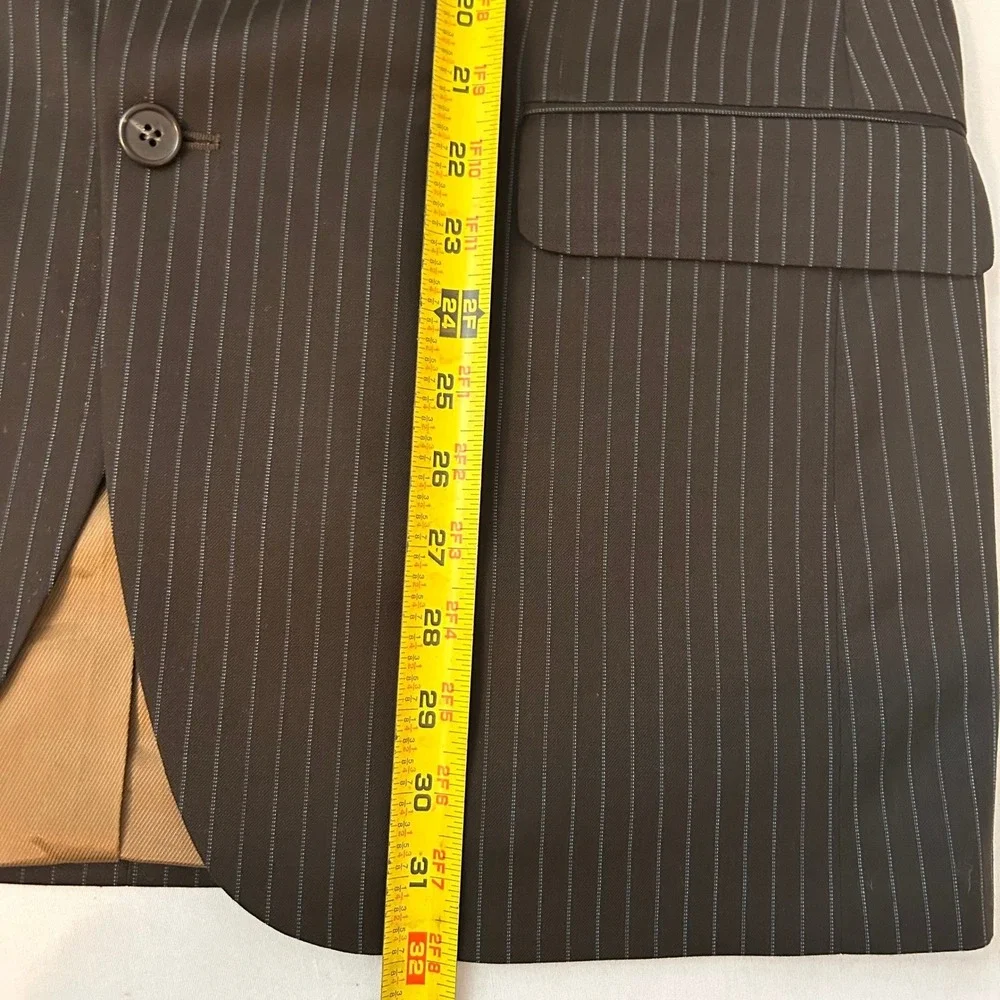 Jack Victor Blazer Mens 43 Brown Pinstripe 100% Wool 2 Button Suit Jacket Canada